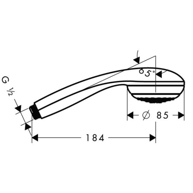 Ручной душ Crometta 85 1jet EcoSmart, ½’ Hansgrohe. Технические характеристики
