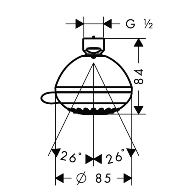 Верхний душ Crometta 85 Vario, ½’ Hansgrohe. Технические характеристики