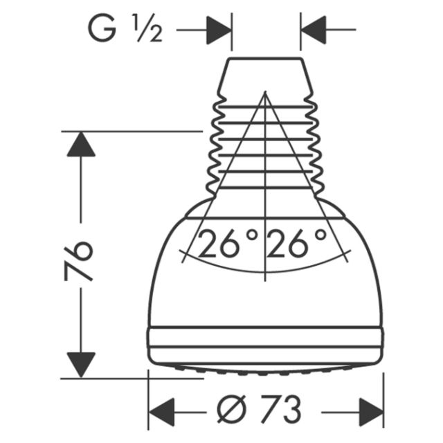 Верхний душ Croma 1jet, ½’ Hansgrohe. Технические характеристики