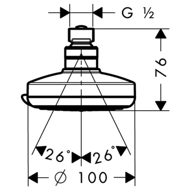 Верхний душ Croma 100 Vario, ½’ Hansgrohe. Технические характеристики