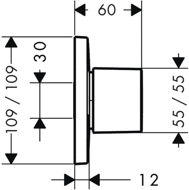 Запорный/переключающий вентиль Trio/Quattro, СМ, ¾’ Hansgrohe. Технические характеристики