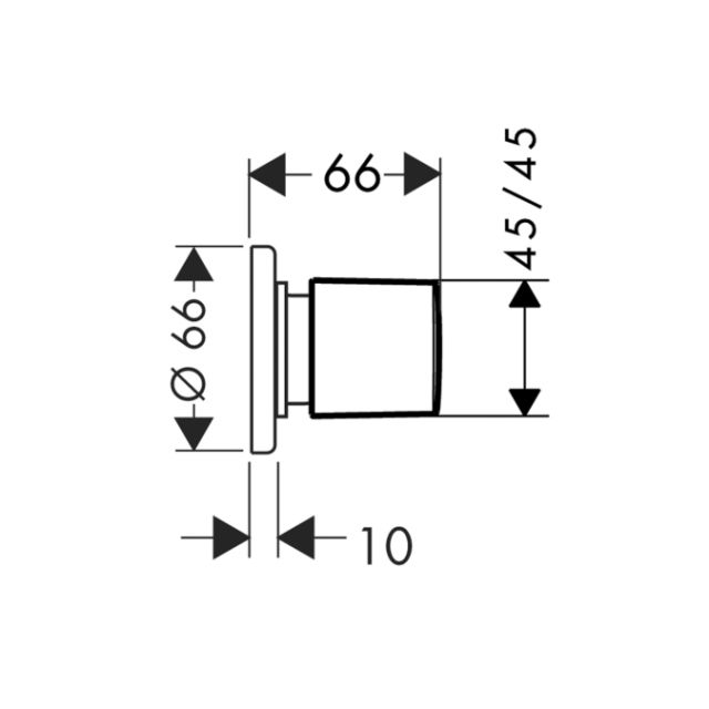 Запорный вентиль для скрытого монтажа, ½’ / ¾’ Hansgrohe. Технические характеристики