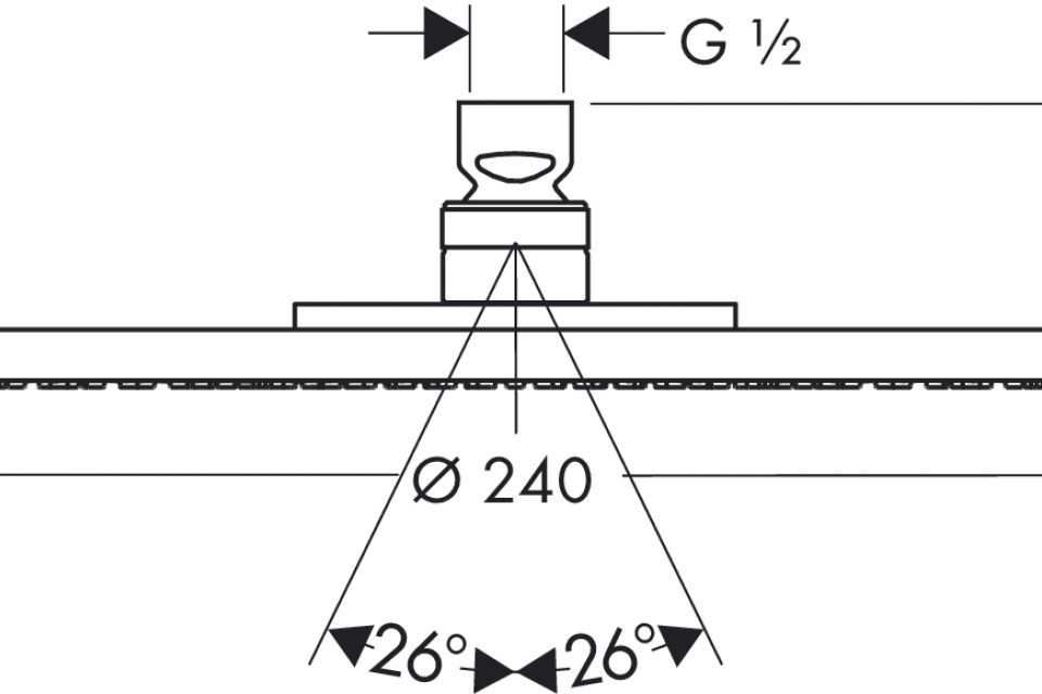 Верхний душ Axor Starck 240 1 jet, ½’ AXOR. Технические характеристики