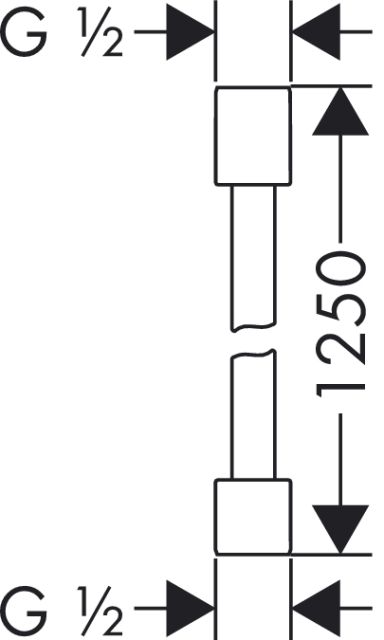 Шланг с металлическим эффектом 1,25 м ½’x ½’ AXOR. Технические характеристики