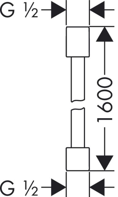 Шланг с металлическим эффектом 1,60 м ½’x ½’ AXOR. Технические характеристики
