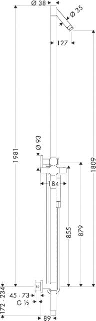 Душевая колонна с термостатом, ½’ AXOR. Технические характеристики