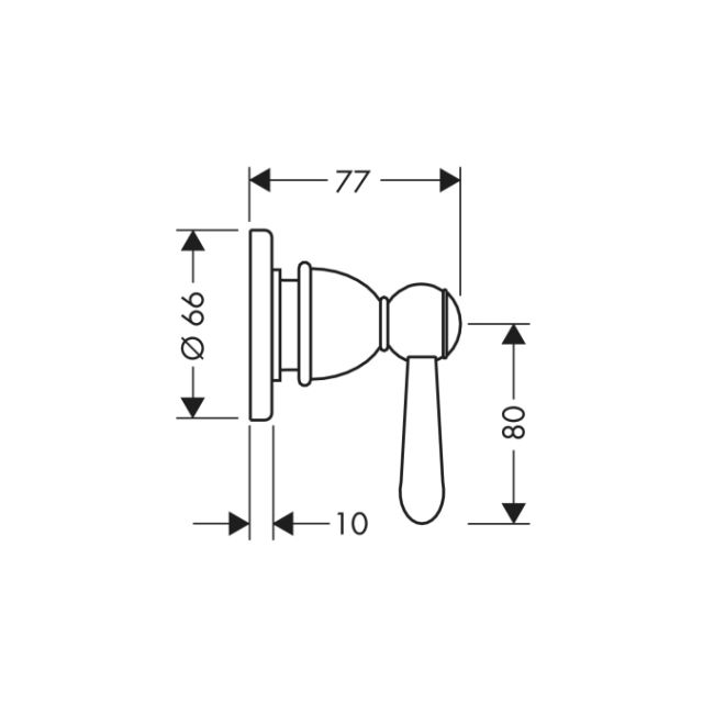 Запорный вентиль,с рычаговой рукояткой, СМ, ½’ / ¾’ AXOR. Технические характеристики