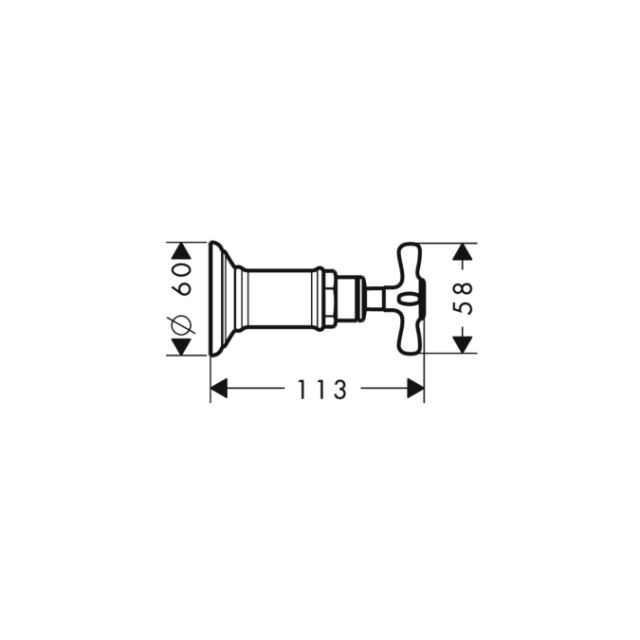 Запорный вентиль E, СМ, ½’ /  ¾’ AXOR. Технические характеристики