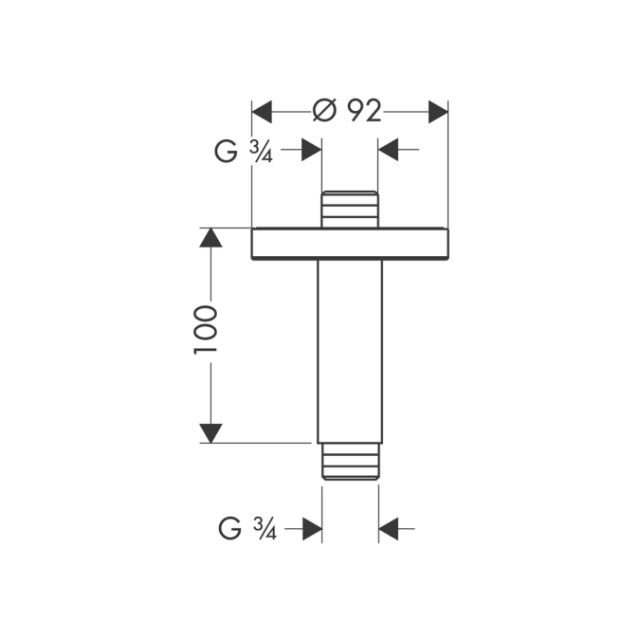 Потолочное подсоединение 100 мм, ¾’ AXOR. Технические характеристики
