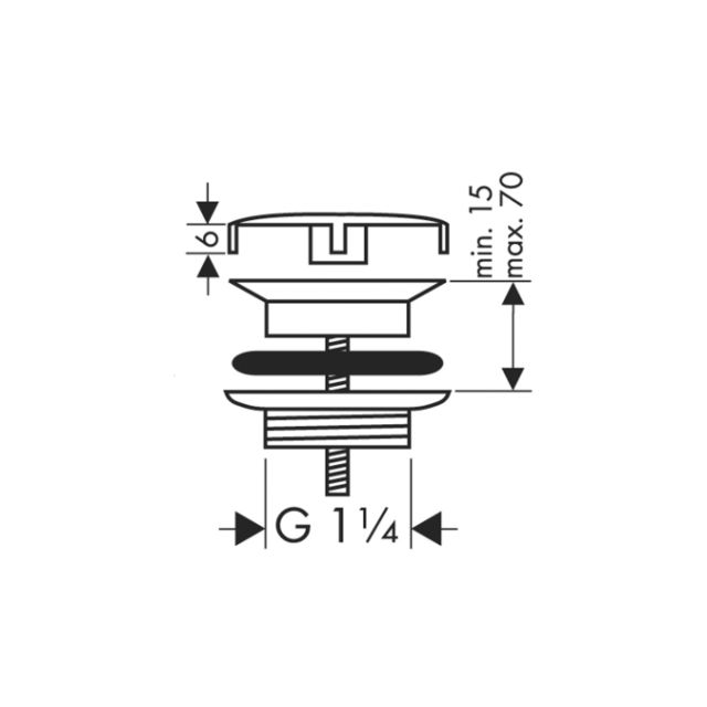 Сливной вентиль с фиксированной крышкой, 1¼’ AXOR. Технические характеристики